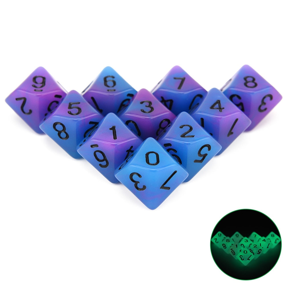 Glow-In-The-Dark D10 (set of 10)