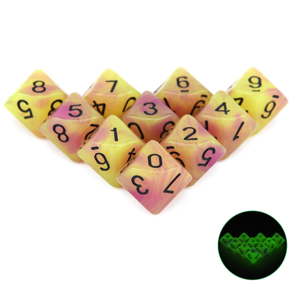 Glow-In-The-Dark D10 (set of 10)