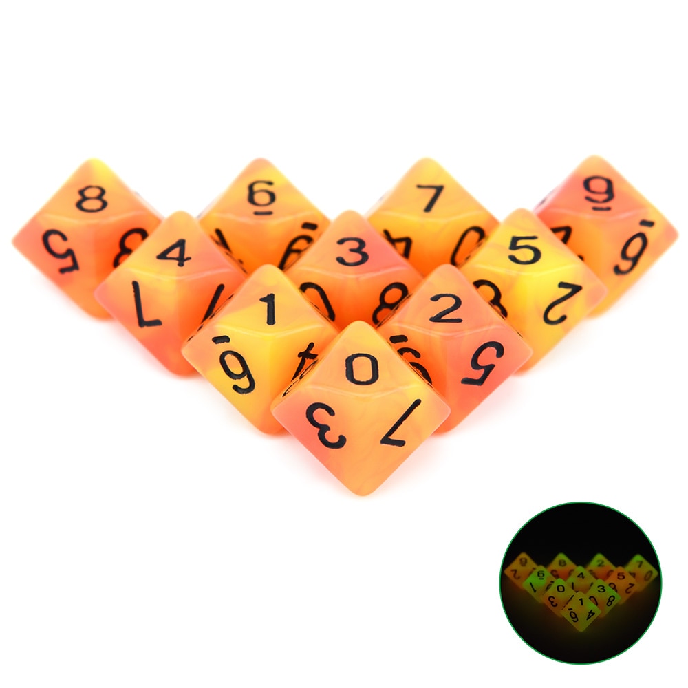 Glow-In-The-Dark D10 (set of 10)