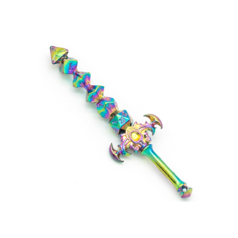 Metal Dice Sword Keychains