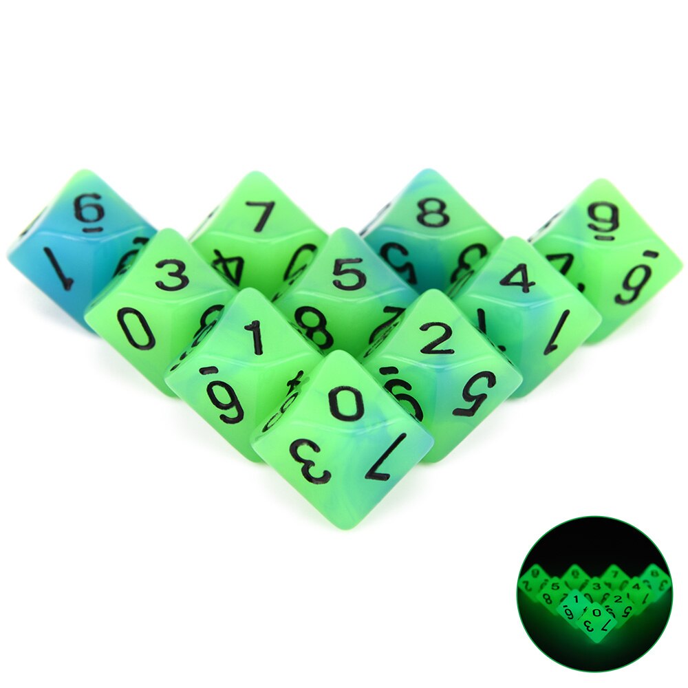 Glow-In-The-Dark D10 (set of 10)