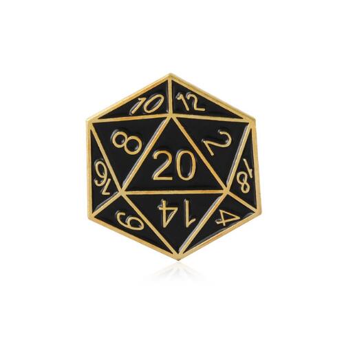 20 Dice Enamel Pin (Gold)